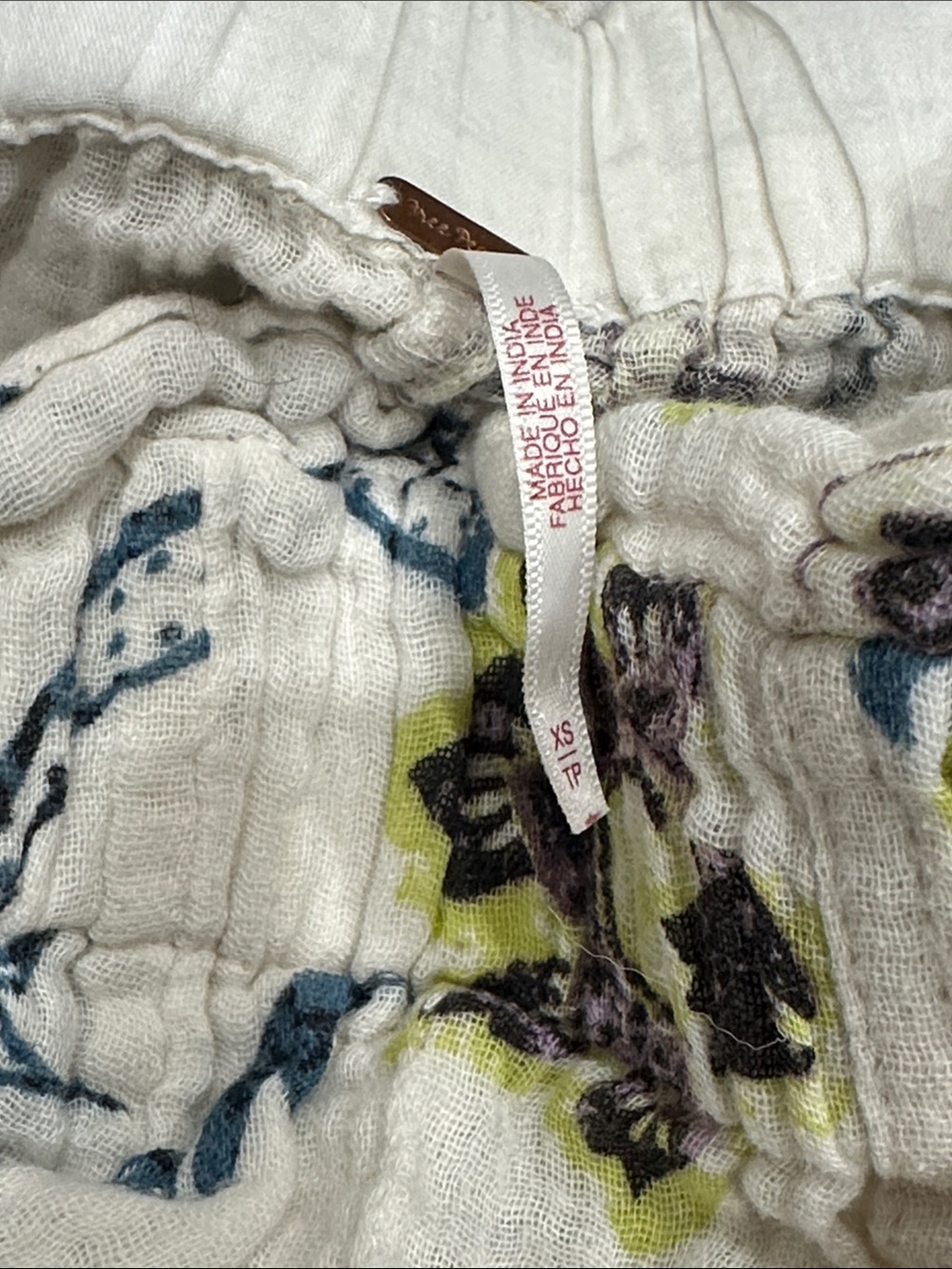 Free People Cream Floral Drawstring Joggers - Picture 4 of 5